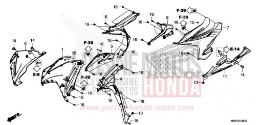 CARENAGE MILIEU CBR500RAN de 2022